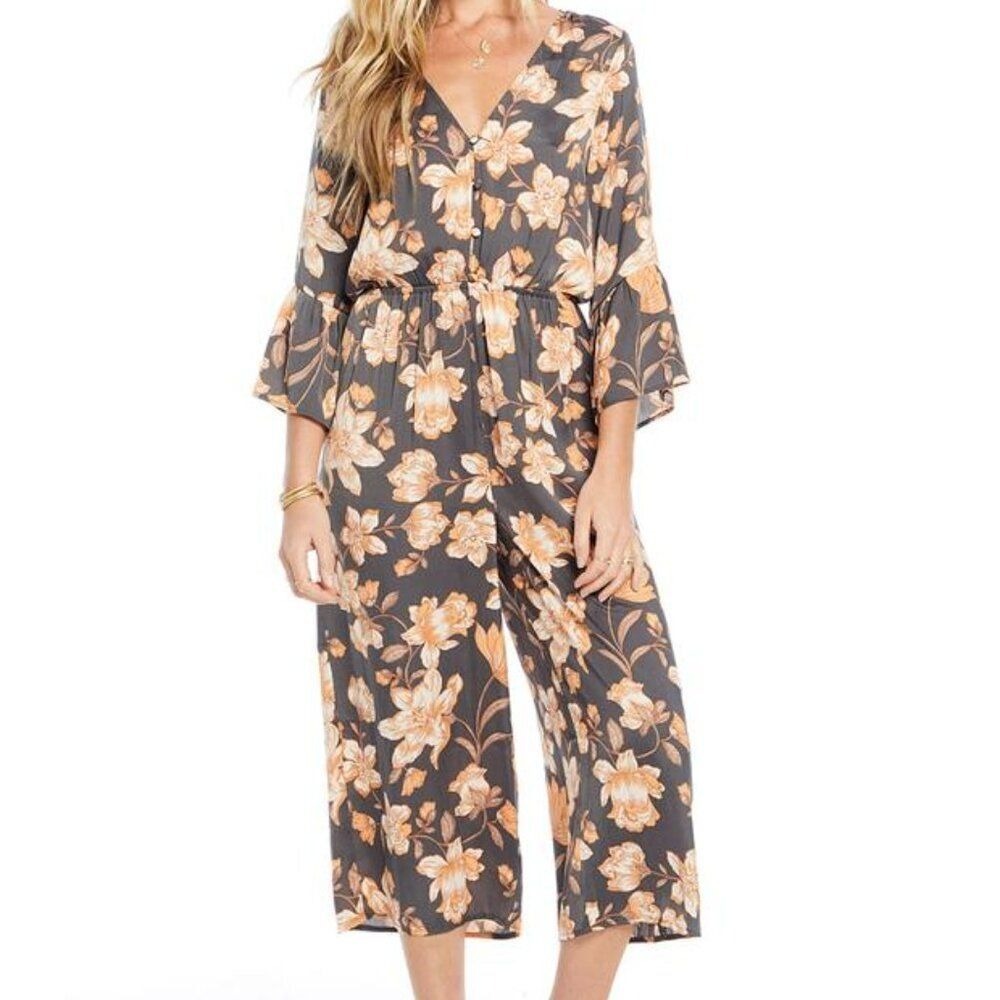 Saltwater Luxe Nashville Morning Blossom Floral Wide Leg Jumpsuit XS Boho